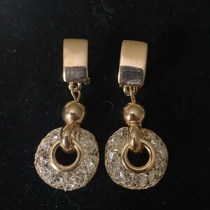 18K Rose Gold Plated Round Drop Earrings